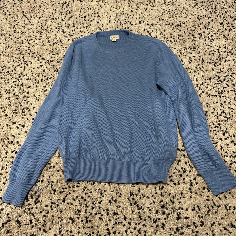 J. Crew Blue Crewneck Sweater Classic Knit